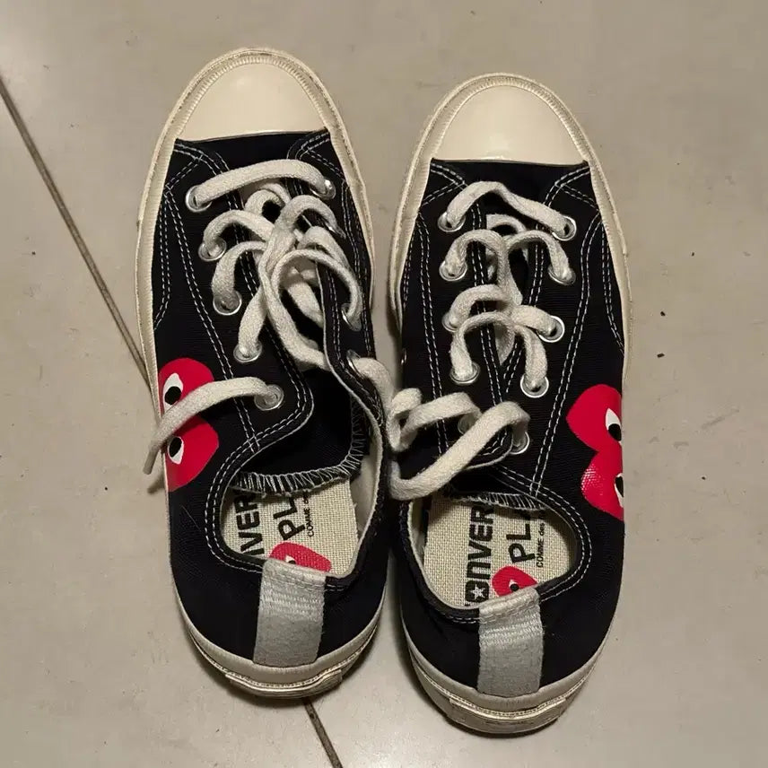 [BUNJANG] Comme des Garçons PLAY Chuck Taylor All-Star Low Black Shoes / 꼼데가르송 컨버스 로우 블랙 230
