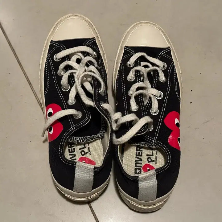 [BUNJANG] Comme des Garçons PLAY Chuck Taylor All-Star Low Black Shoes / 꼼데가르송 컨버스 로우 블랙 230