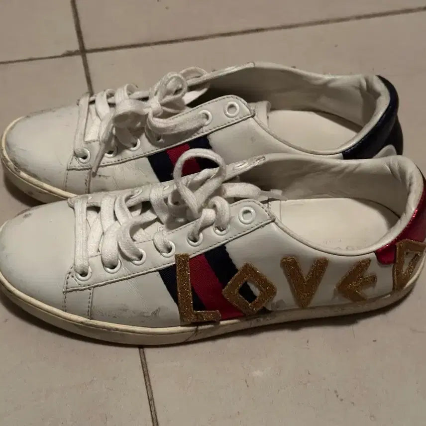 [BUNJANG] Gucci Ace Loved Sneakers White / 구찌 에이스 러브드 스니커즈 화이트 230