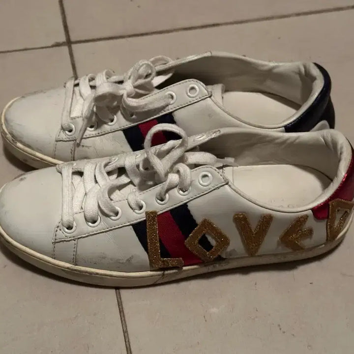 [BUNJANG] Gucci Ace Loved Sneakers White / 구찌 에이스 러브드 스니커즈 화이트 230
