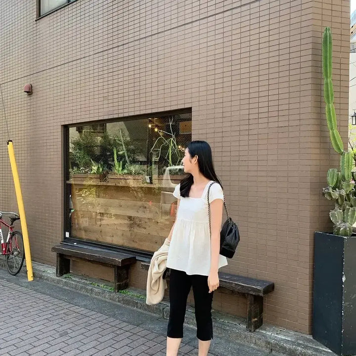 [BUNJANG] Yuere Park Ji-hyun Square Neck Blouse / 유에르 yuere 박지현 블라우스