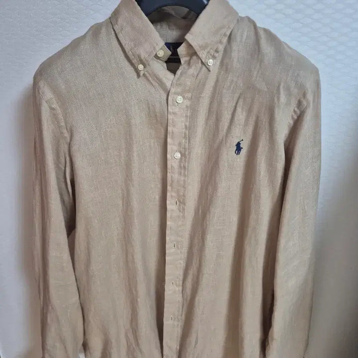 [BUNJANG] Polo Linen Shirt Beige Classic Fit M (105) / 폴로 린넨셔츠 베이지 클래식픽 M (105) 판매