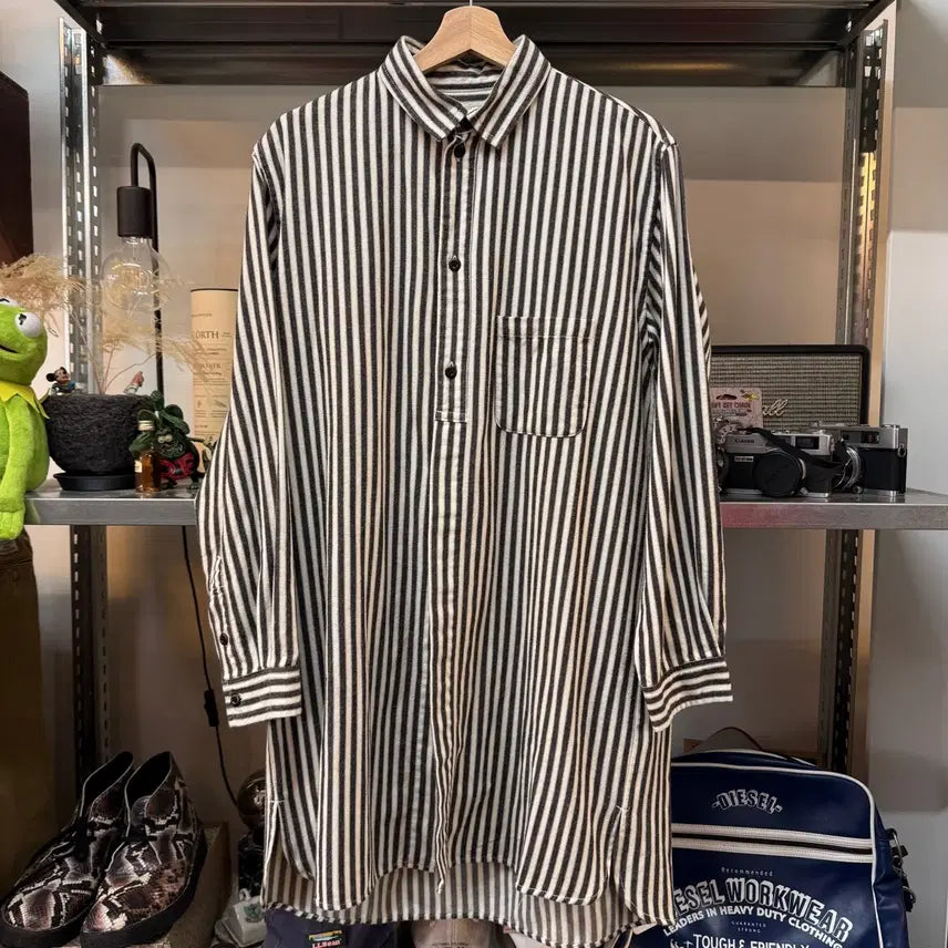 [BUNJANG] Porter Classic 2015 Stripe Shirt Jacket - Made in Japan / 2015 포터 클래식 스트라이프 셔츠 자켓 일본 생산 M L