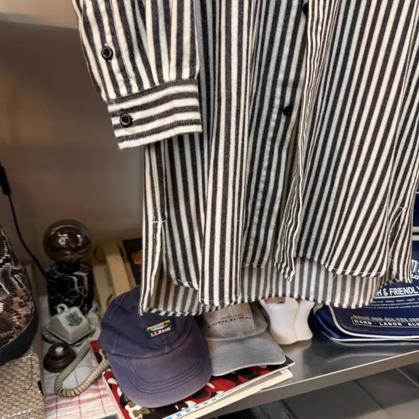[BUNJANG] Porter Classic 2015 Stripe Shirt Jacket - Made in Japan / 2015 포터 클래식 스트라이프 셔츠 자켓 일본 생산 M L