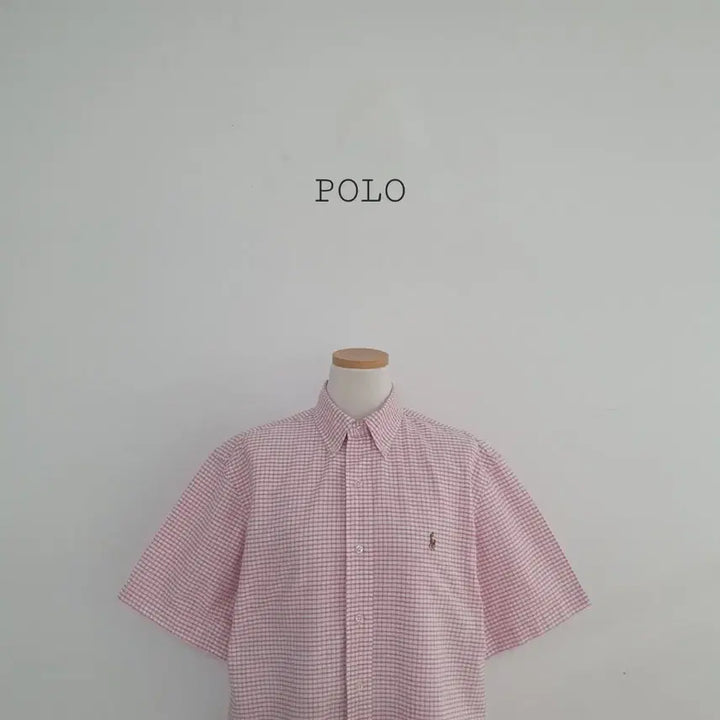 [BUNJANG] Polo Ralph Lauren Pastel Pink Check Short Sleeve Shirt / No.26051005 폴로 랄프로렌 반팔 체크 셔츠