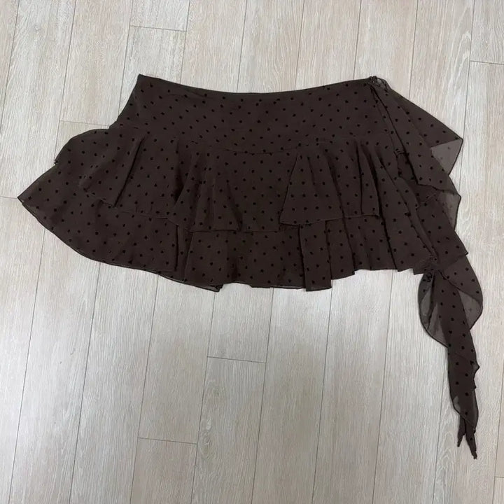 [BUNJANG] ZARA Ruffle Skirt Pants Brown Dot M / (M)자라 러플 스커트 팬츠 브라운 도트 땡땡이 치마 갸루