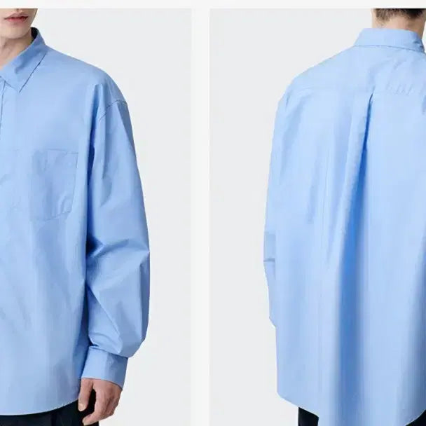[BUNJANG] Musinsa Oversized Poplin Shirt Sax Blue / [L] 무탠다드 오버사이즈 포플린 셔츠 [삭스 블루]