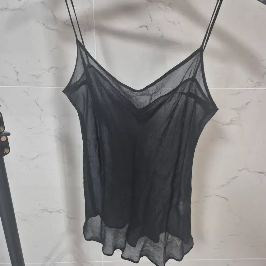 [BUNJANG] ERIN BY EILEEN Black See-Through Camisole Top Set / ERIN BY EILEEN 블랙 시스루 끈나시 탑세트