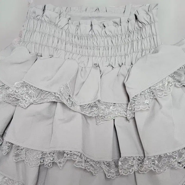 [BUNJANG] MA*RS Lace Up Ribbon Frill Skirt Pink / 마즈 MA*RS 레이스 업 리본 3단 프릴 스카판 핑크