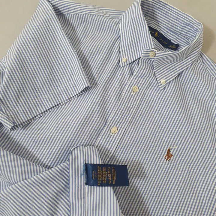 [BUNJANG] Polo Ralph Lauren Striped Short Sleeve Shirt / No.26051006 폴로 랄프로렌 스트라이프 반팔 셔츠