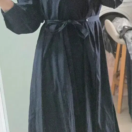 [BUNJANG] System (System) Reto Be T Navy Rayon Nylon Blend Dress / 한섬 레트바이티 원피스