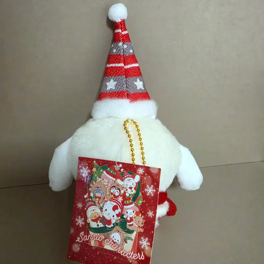 [BUNJANG] Sanrio Cinnamoroll Christmas Mascot Plush Keychain / 산리오 시나모롤 크리스마스 마스코트 인형 키링