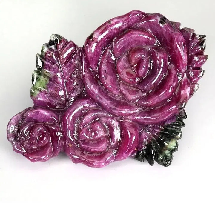[BUNJANG] 41.31ct Natural Ruby Zoist Rose Carving Brooch Pendant / 41캐럿 천연 루비인조이사이트 장미 조각 (브로치 펜던트용)