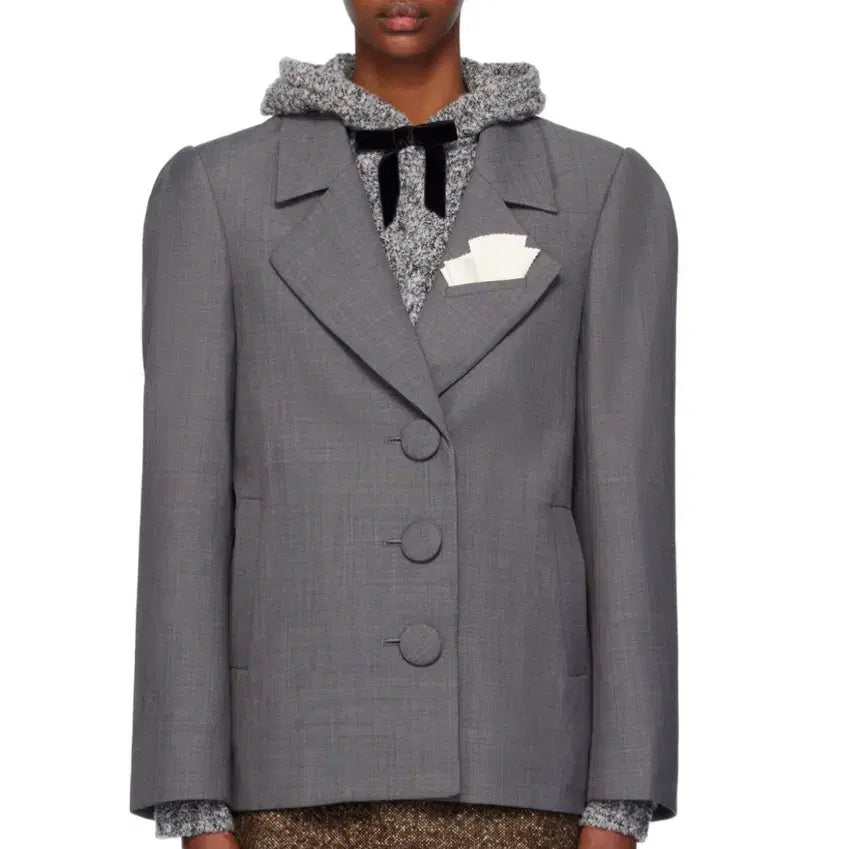 [BUNJANG] SHUSHUTONG Grey Oversized Suit Blazer Size 8 / 슈슈통 그레이 오버사이즈 수트 블레이저 8사이즈