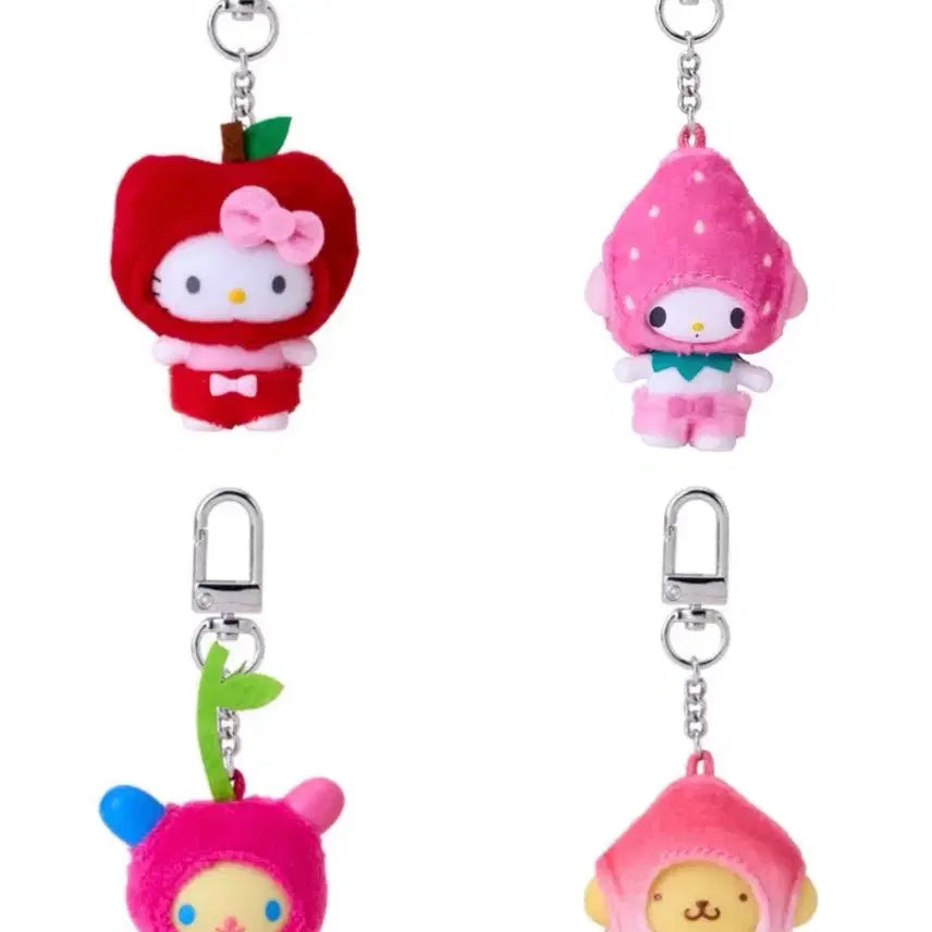 [BUNJANG] Sanrio Chibi Tamagotchi Fruit Set / (4종 일괄) 산리오 치비토모 과일 키티 마이멜로디 우사하나 폼폼푸린