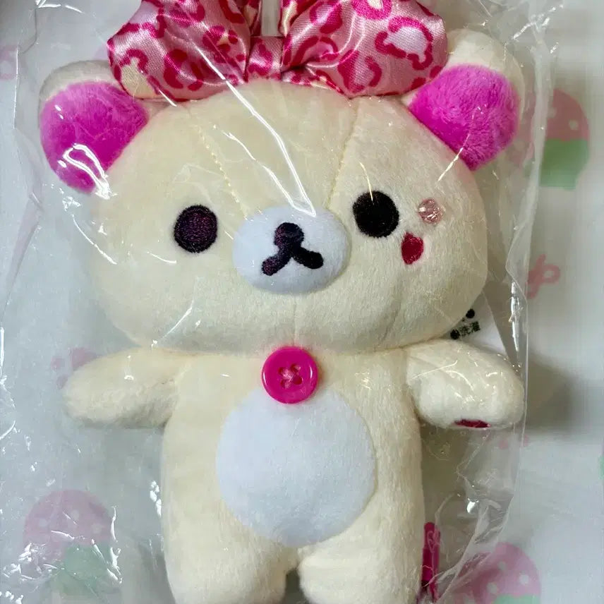 [BUNJANG] San-X Rilakkuma Angel Leopard Ribbon Mascot Plush Charm / 코리락쿠마 천사 호피 리본 가득 시리즈 마스코트 인형 키링