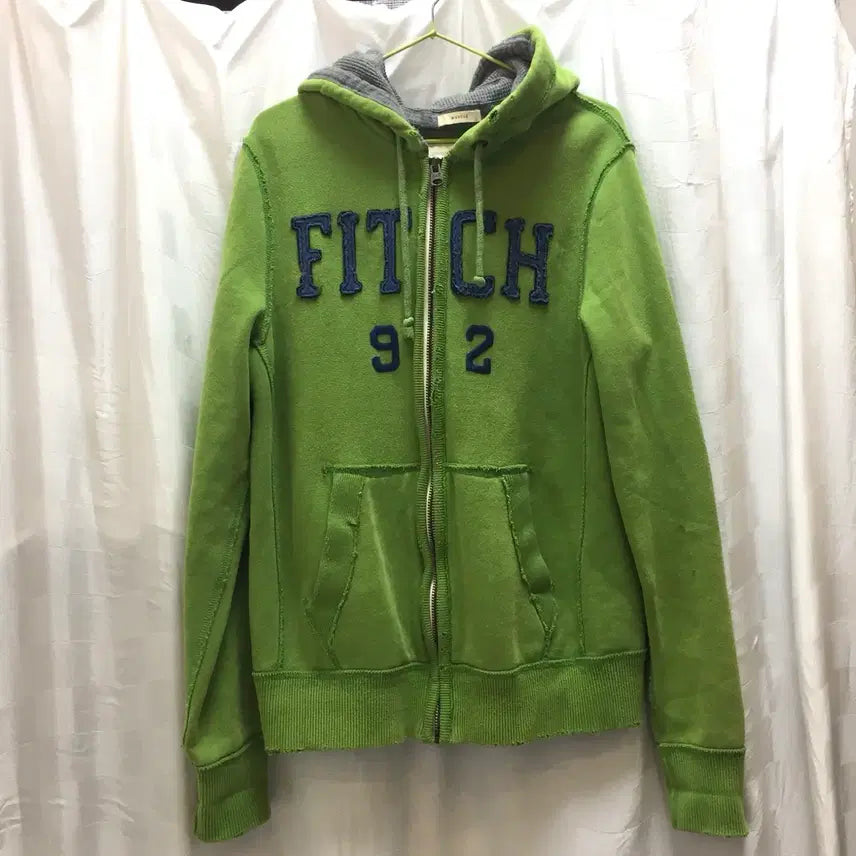 [BUNJANG] Abercrombie Green Fleece Zip-Up Hoodie M / Abercrombie 아베크롬비 그린 기모 후드집업