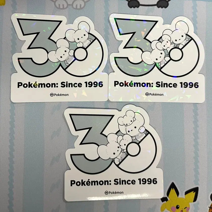 [BUNJANG] Pokemon 30th Anniversary Logo Sticker - Furret &amp; Furfrou / [포켓몬 30주년 기념 로고 스티커]두리쥐, 파밀리쥐