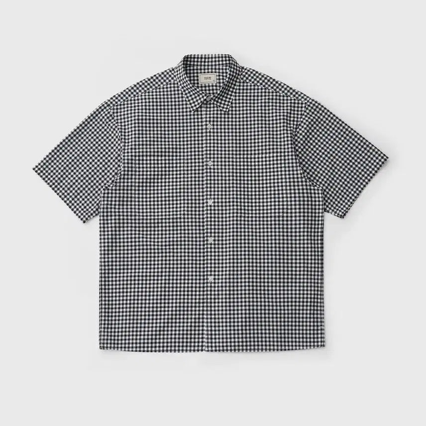 [BUNJANG] Another Office Gingham Half Shirt (Size 105) / 어나더오피스 깅엄 하프 셔츠 (02)