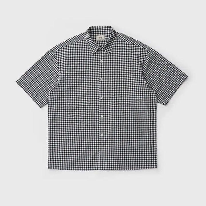 [BUNJANG] Another Office Gingham Half Shirt (Size 105) / 어나더오피스 깅엄 하프 셔츠 (02)