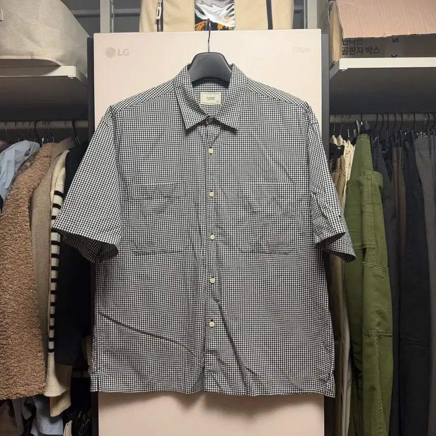 [BUNJANG] Another Office Gingham Half Shirt (Size 105) / 어나더오피스 깅엄 하프 셔츠 (02)