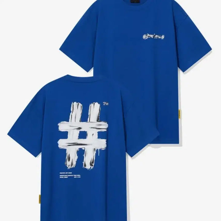 [BUNJANG] VINTRILL Painting Hashtag T-Shirt (Blue) / 빈트릴 페인팅 해시태그 티셔츠(블루) 새상품 판매합니다