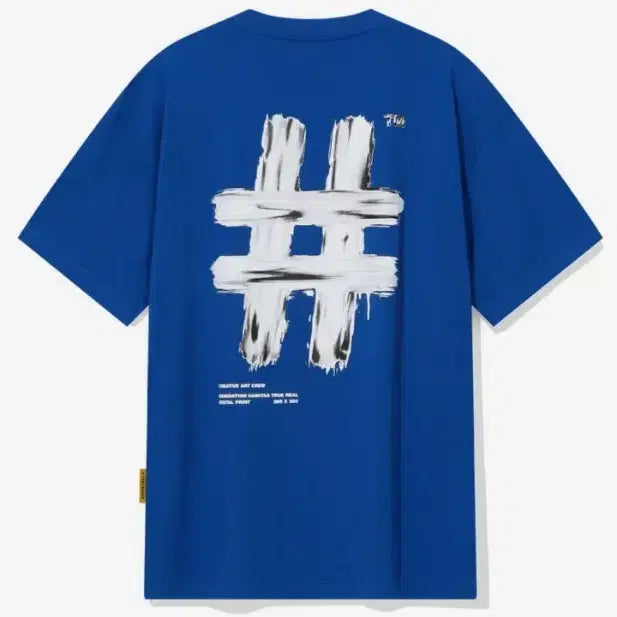 [BUNJANG] VINTRILL Painting Hashtag T-Shirt (Blue) / 빈트릴 페인팅 해시태그 티셔츠(블루) 새상품 판매합니다