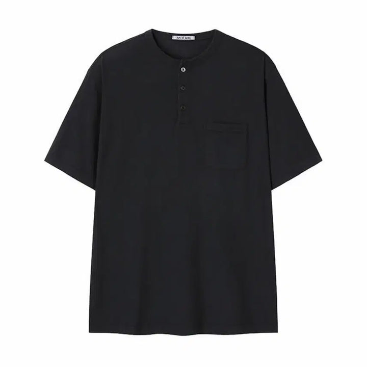 [BUNJANG] Artifects 25SS Faded Black Henry Neck T-Shirt / [L] 25SS 아트이프액츠 헨리넥 티셔츠 페이디드 블랙 판매합니다.