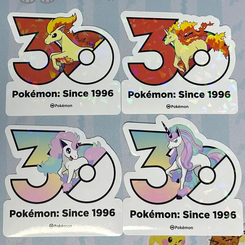 [BUNJANG] Pokemon 30th Anniversary Logo Sticker Ponita, Rapidash, Galarian / [포켓몬 30주년 기념 로고 스티커]포니타, 날쌩마, 가라르