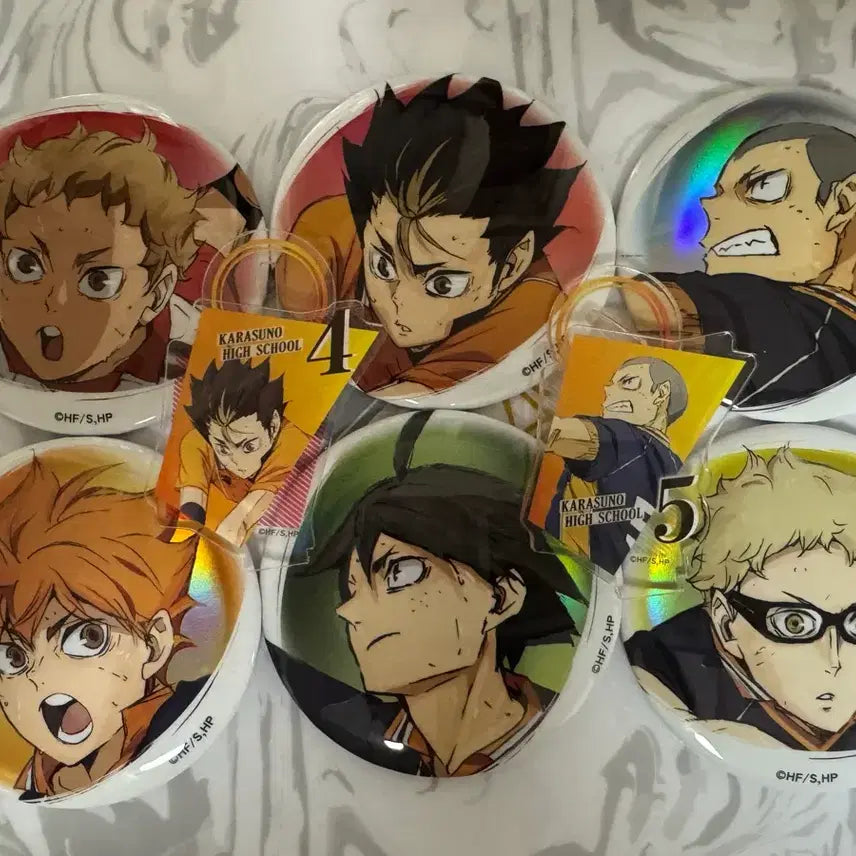 [BUNJANG] Daiso Haikyuu!! Can Badge &amp; Acrylic Stand Set / 다이소 하이큐 캔뱃지 아크릴 스탠드 세트