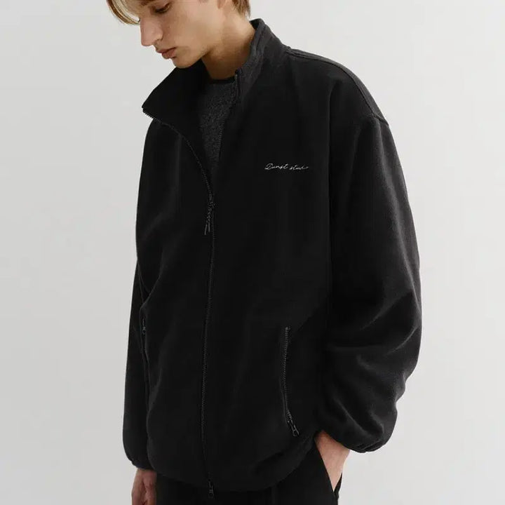 [BUNJANG] Dunst Unisex Fleece Zip-Up Black S / 던스트 유니섹스 플리스 집업 블랙s