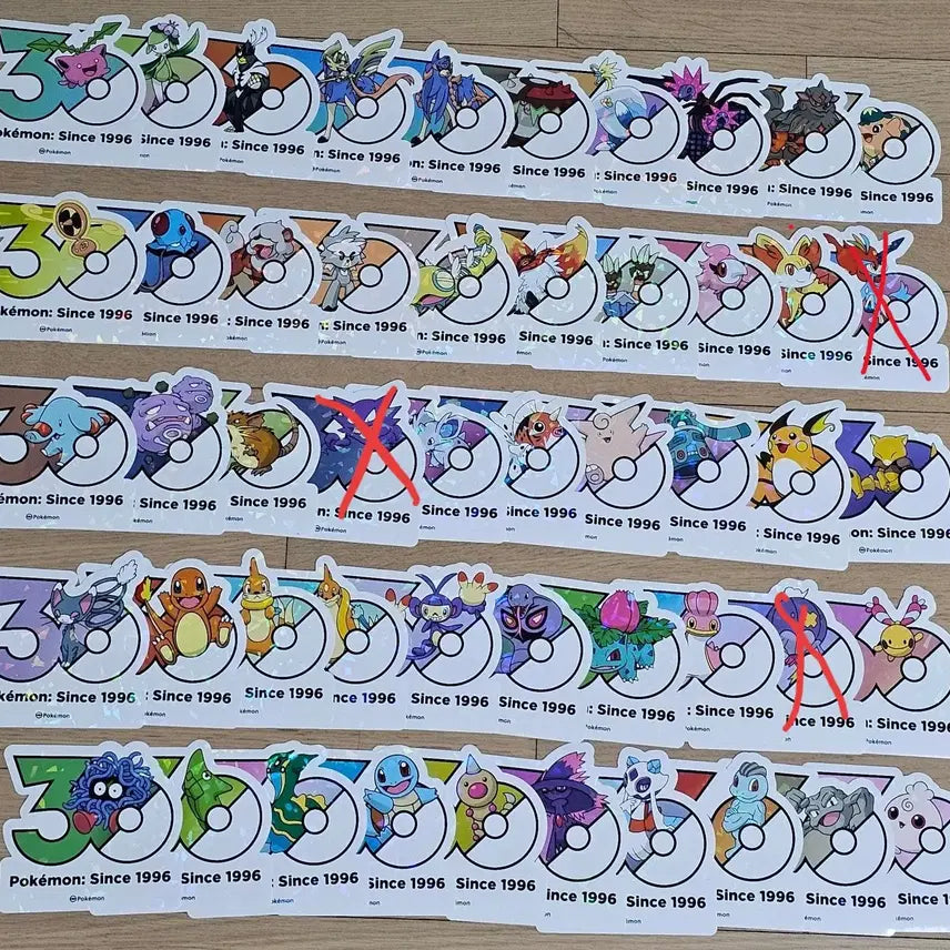[BUNJANG] Pokemon 30th Anniversary Sticker Set / 포켓몬스터 30주년 스티커 42장일괄판매 이상해풀자시안가디윈디
