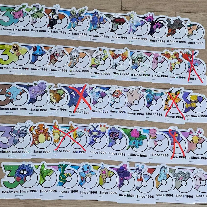 [BUNJANG] Pokemon 30th Anniversary Sticker Set / 포켓몬스터 30주년 스티커 42장일괄판매 이상해풀자시안가디윈디