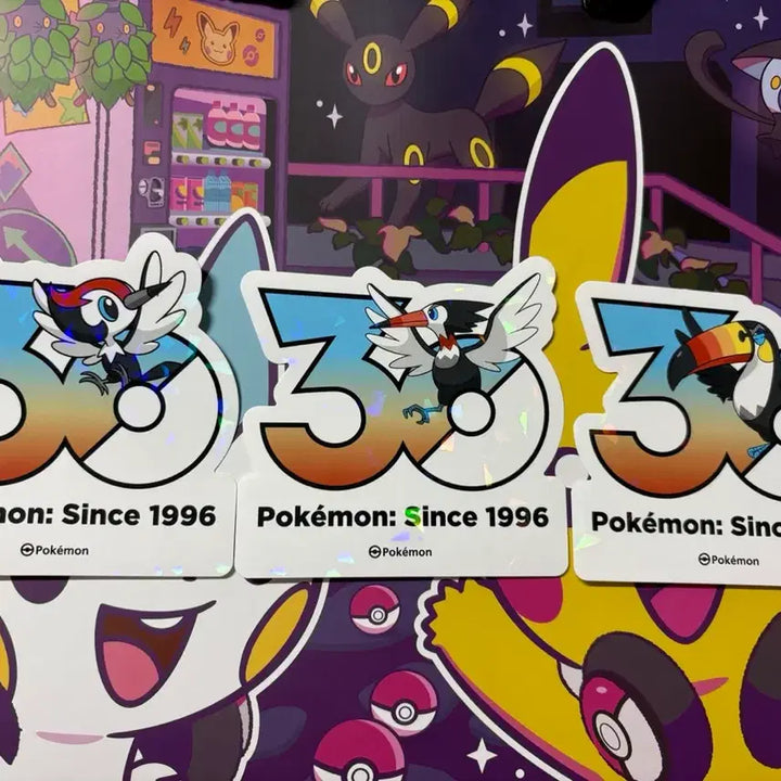 [BUNJANG] Pokemon 30th Anniversary Sticker Set: Torchic, Corphish, Wingull (Korean Exclusive) / (한국한정) 포켓몬 30주년 스티커 콕코구리/크라파/왕큰부리 세트