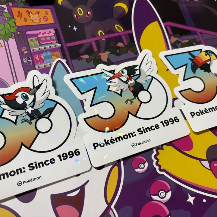 [BUNJANG] Pokemon 30th Anniversary Sticker Set: Torchic, Corphish, Wingull (Korean Exclusive) / (한국한정) 포켓몬 30주년 스티커 콕코구리/크라파/왕큰부리 세트