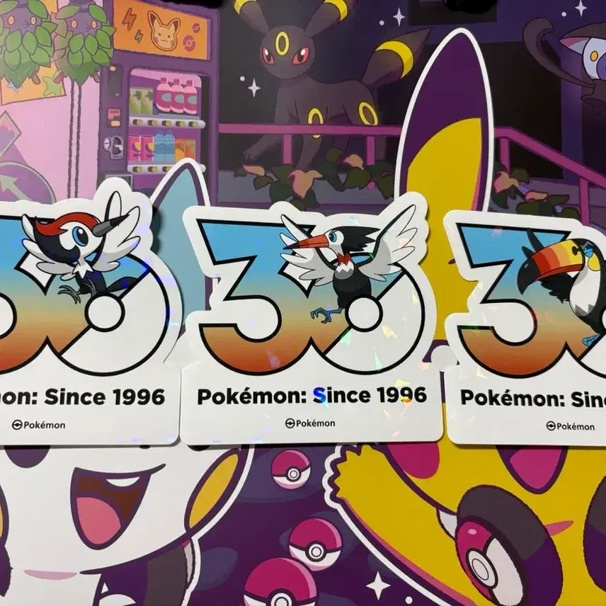 [BUNJANG] Pokemon 30th Anniversary Sticker Set: Torchic, Corphish, Wingull (Korean Exclusive) / (한국한정) 포켓몬 30주년 스티커 콕코구리/크라파/왕큰부리 세트