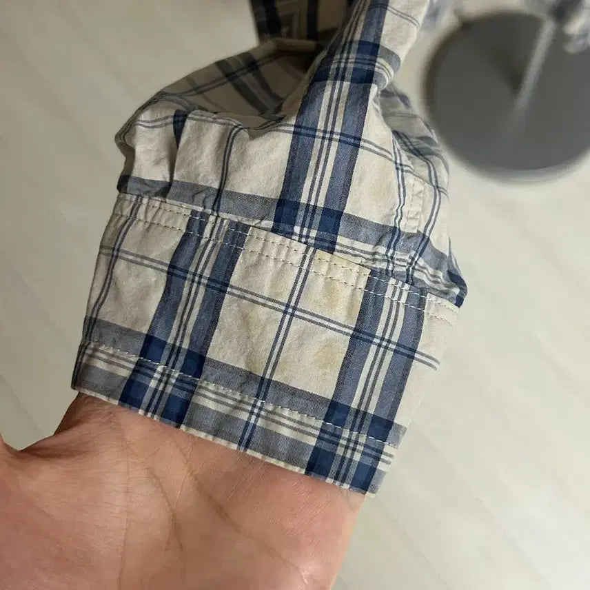 [BUNJANG] Politeu Country Check Faded White/Blue / 폴리테루 컨트리 체크 페이디드 화이트/블루 (2)
