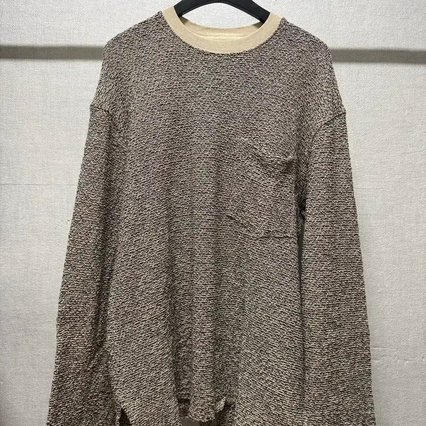 [BUNJANG] Song For The Mute Archive Beige Pattern Long Sleeve T-Shirt / 송포더뮤트 아카이브 휜 / 베이지 패턴 긴팔 티셔츠