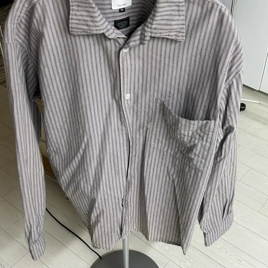 [BUNJANG] Polytroop Loose Stripe Lavender Shirt / 폴리테루 루즈드 스트라이프 라벤더(2)