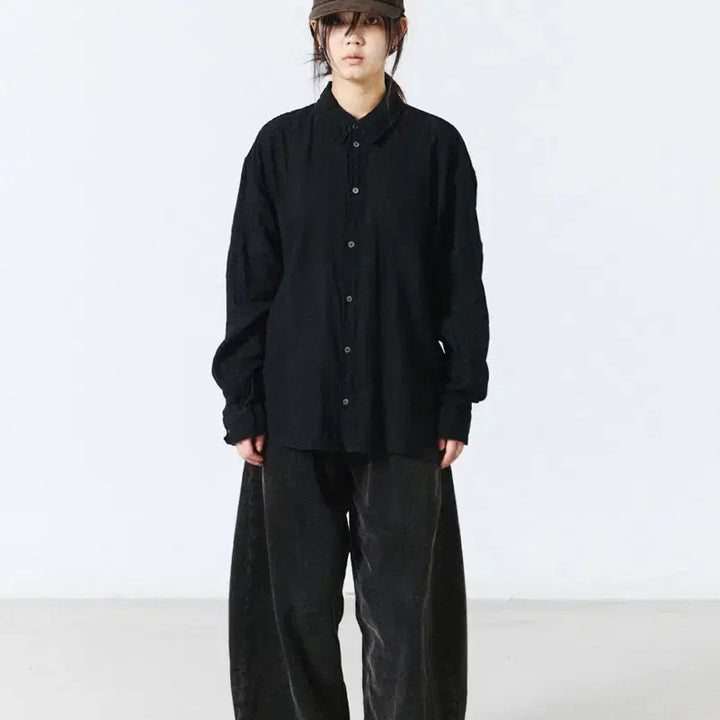 [BUNJANG] Hatching Room Classic Linen Shirt Black 4 / 해칭룸 클래식 셔츠 린넨 블랙 4