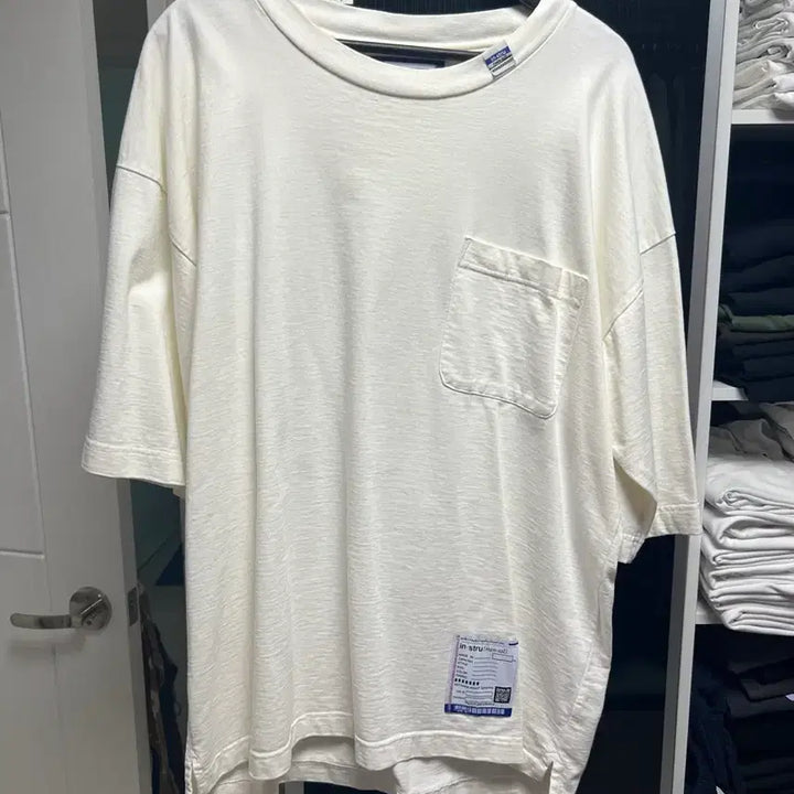 [BUNJANG] Mihara Yasuhiro White Pocket T-Shirt L / 미하라야스히로 티셔츠 화이트 L