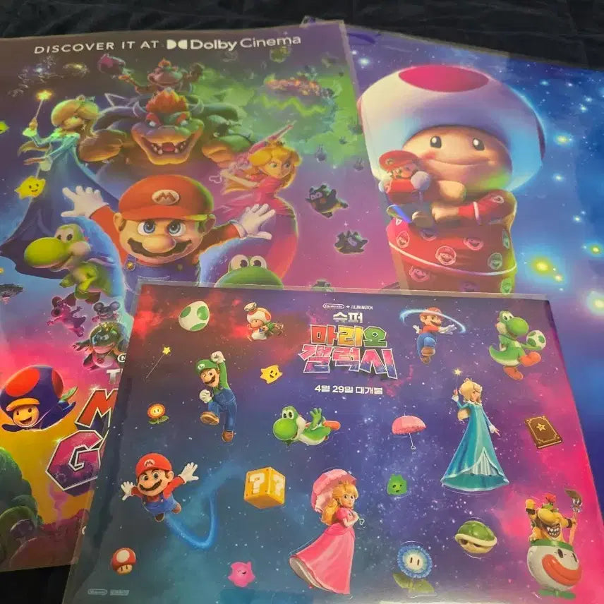 [BUNJANG] Super Mario Galaxy 3-Set Bundle Poster and Sticker / 3종일괄)슈퍼마리오 갤럭시 돌비포스터 2종+스티커