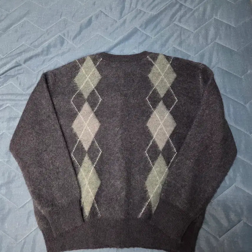 [BUNJANG] Bellie Brushed Tom Argyle Cardigan Navy / (100) 벨리에 브러쉬드 탐 아가일 가디건 네이비
