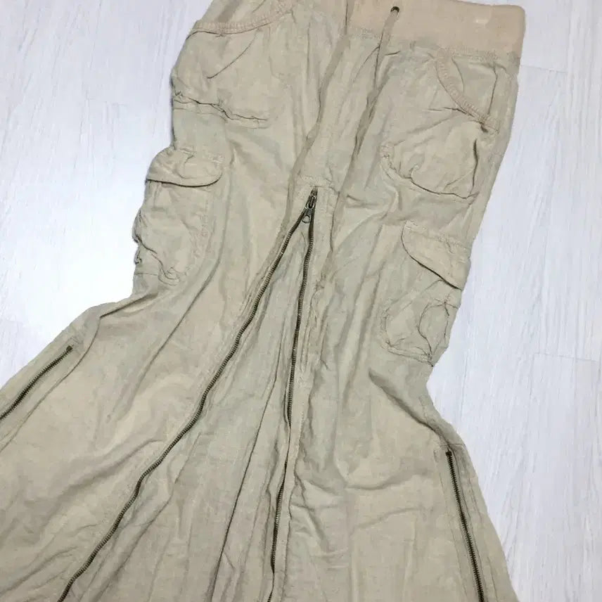 [BUNJANG] Wise Girl Goa Cargo Long Skirt Ivory / 와이즈걸 데라 shop502 고아 카고 롱 스커트 아이보리
