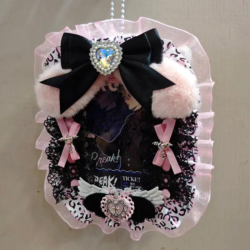 [BUNJANG] Menhera Core Lace Top Loader Photocard Holder / 멘헤라 코어 레이스 탑꾸 탑로더 리본 포카홀더 포토카드