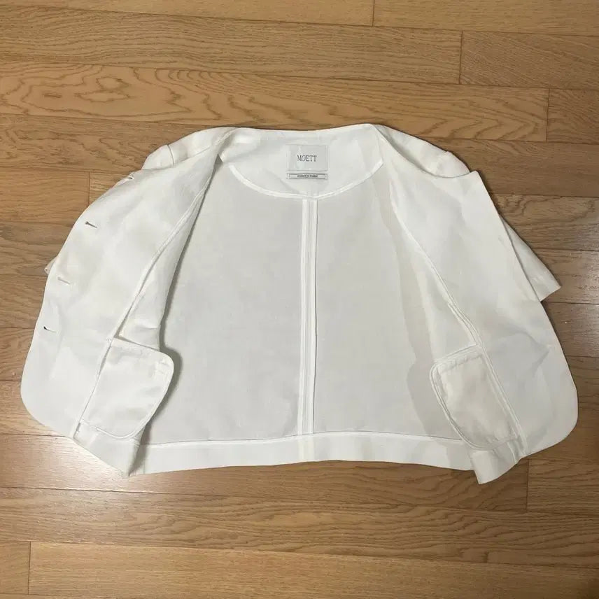 [BUNJANG] F/MOETT Linen Round Short Sleeve Jacket / F / MOETT 린넨 라운드 반팔 자켓