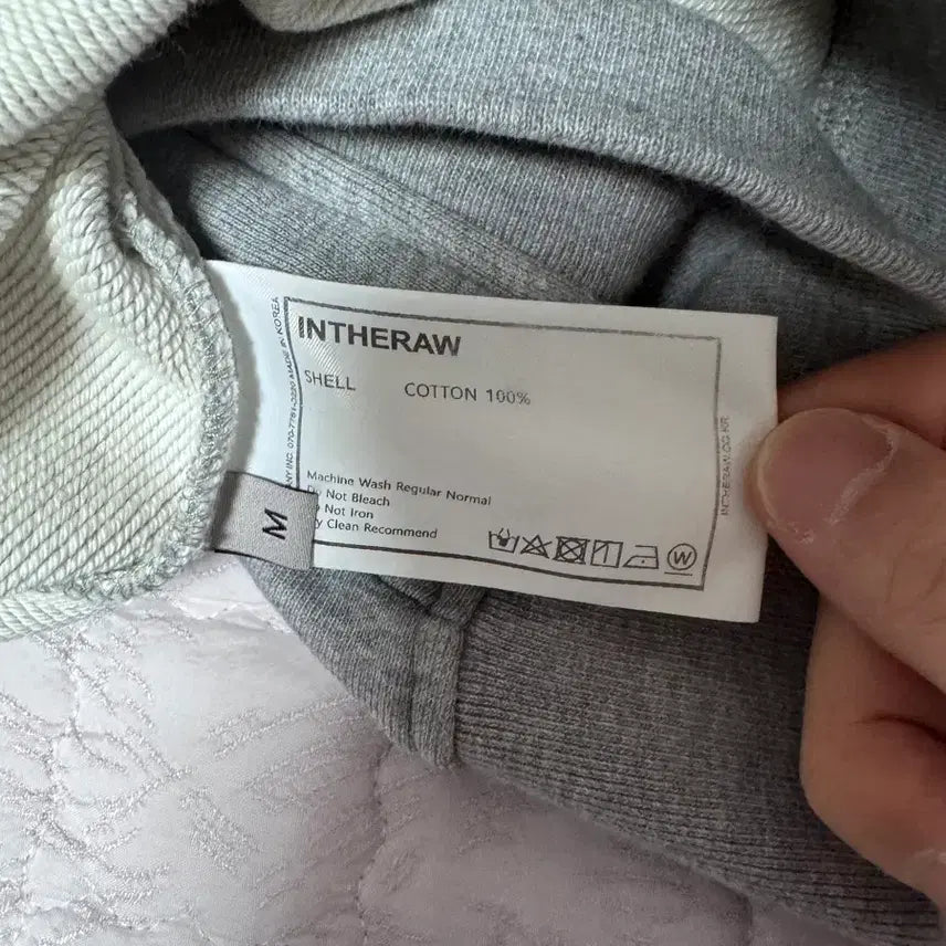 [BUNJANG] INDUROW Essential Sweat Hoodie Mélange Grey M Size / 인더로우 에센셜 스웻 후드 멜란지그레이 M사이즈