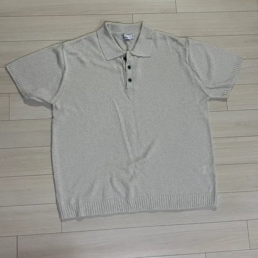 [BUNJANG] Short Sleeve Knit Polo Shirt - Beige (Free Size) / 반팔 니트 카라티 베이지 Free