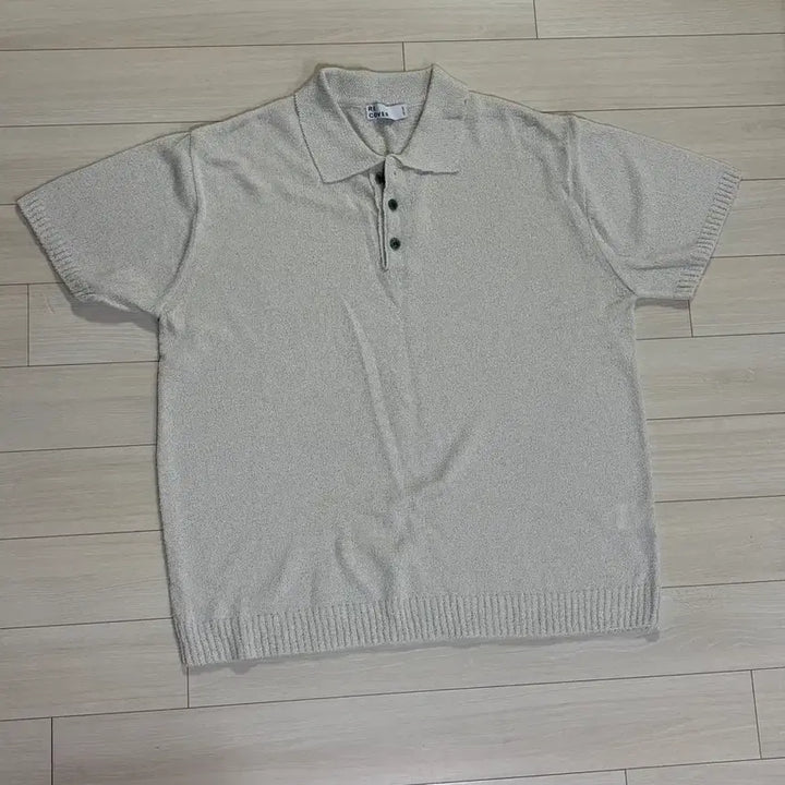 [BUNJANG] Short Sleeve Knit Polo Shirt - Beige (Free Size) / 반팔 니트 카라티 베이지 Free