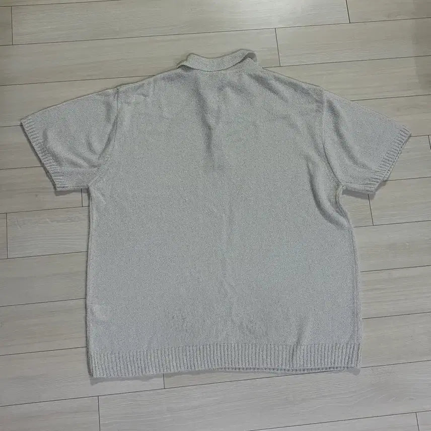 [BUNJANG] Short Sleeve Knit Polo Shirt - Beige (Free Size) / 반팔 니트 카라티 베이지 Free